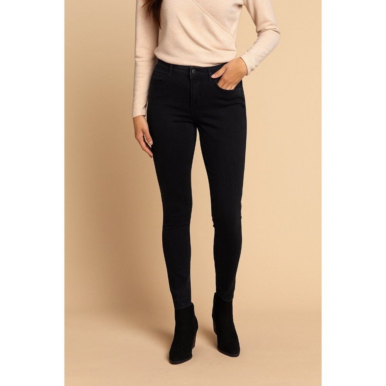 1822 Denim Skinny Jeans In Black Wash | Size 30
